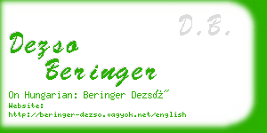 dezso beringer business card